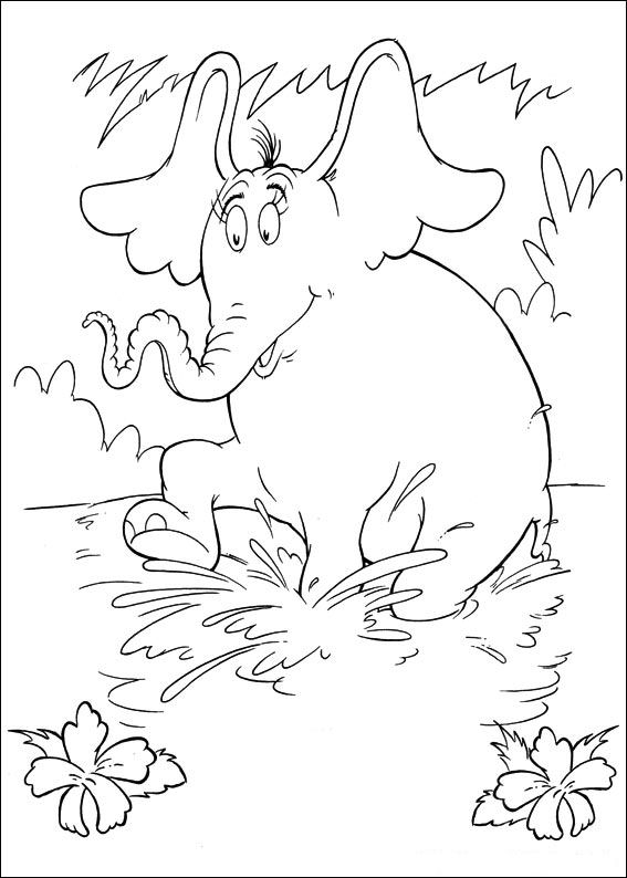 Plansa de colorat cu Horton Dr. Seuss 58 54